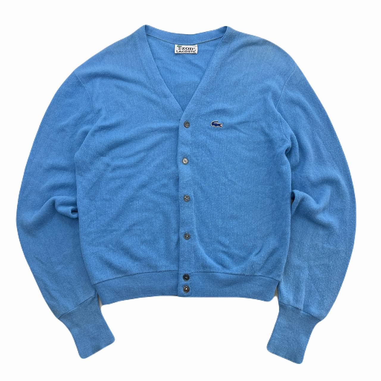 【中古】アイゾッド ラコステ 編み物ジレー メンズ L好いかげんに ともし火青み IZOD 水色 ヴィンテージ 80s 古着