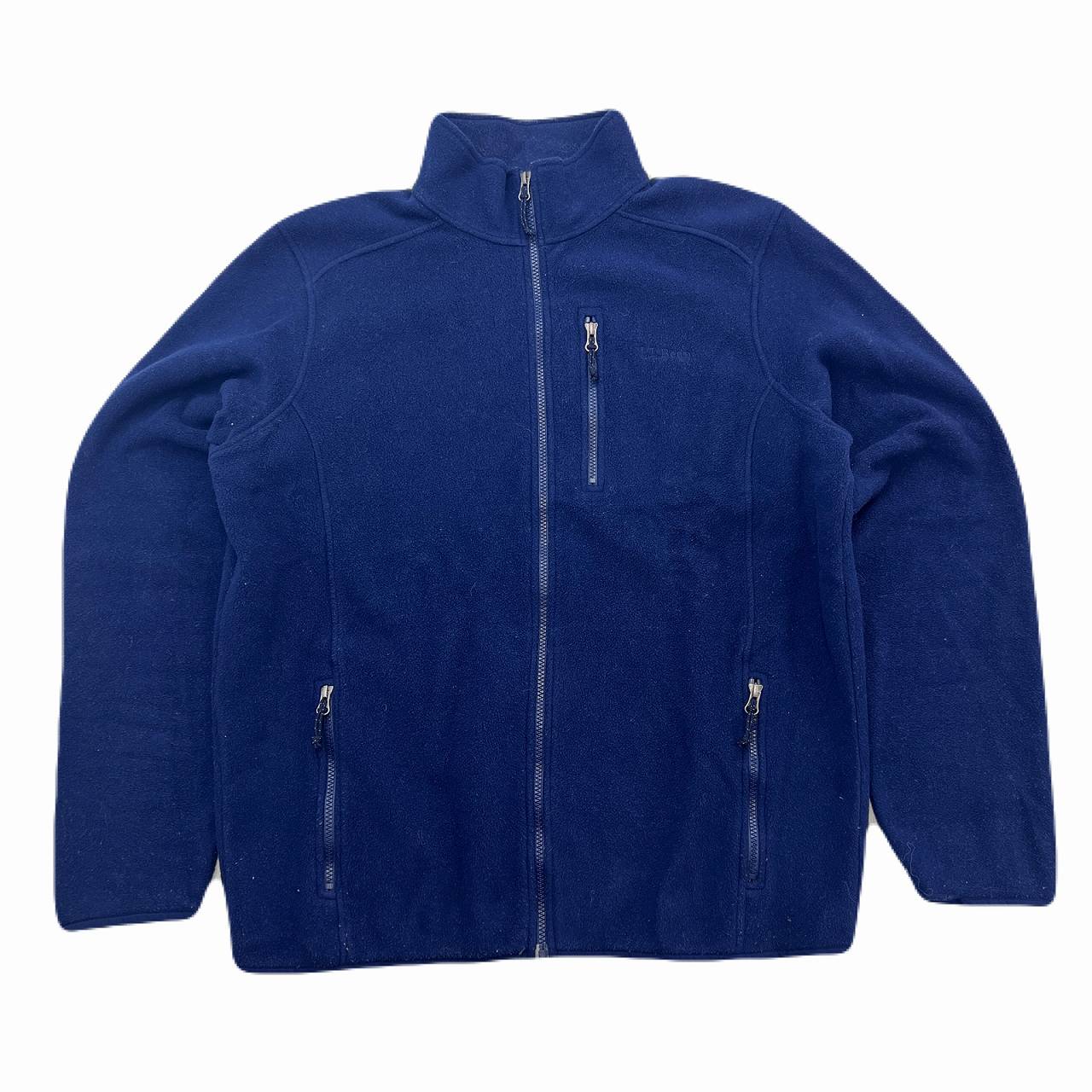 【中古】 エルエルビーン フリースジャケットメンズ Lサイズ ダークネイビー 濃紺 きれいめ 防寒 アウター アウトドア