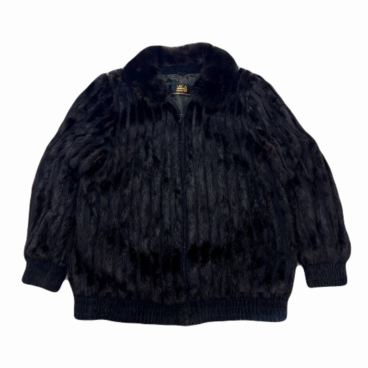 【中古】 サガミンク ミンクのコート厚地の外套 レディース 11号 まっ黒い赤銅色 黒いこと ミンクのコート上衣 毛革 SELECTED スカンジナビア製 コート・ジャケット-レディースファッション