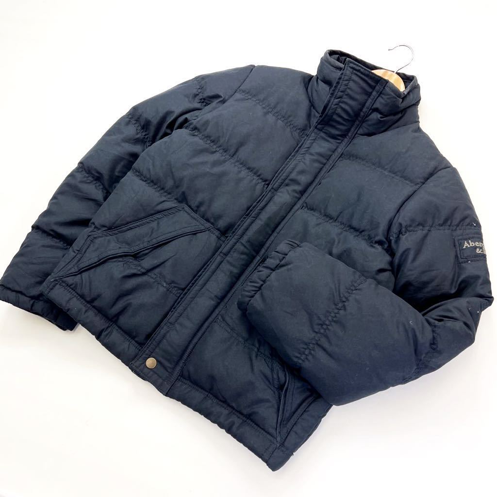 【中古】 フカフカ♪ 渋い風合い◎ Abercrombie&Fitch KEMPSHALL JACKET ダウンジャケット ネイビー S アメカジ アバクロンビーアンドフィッチ■S935