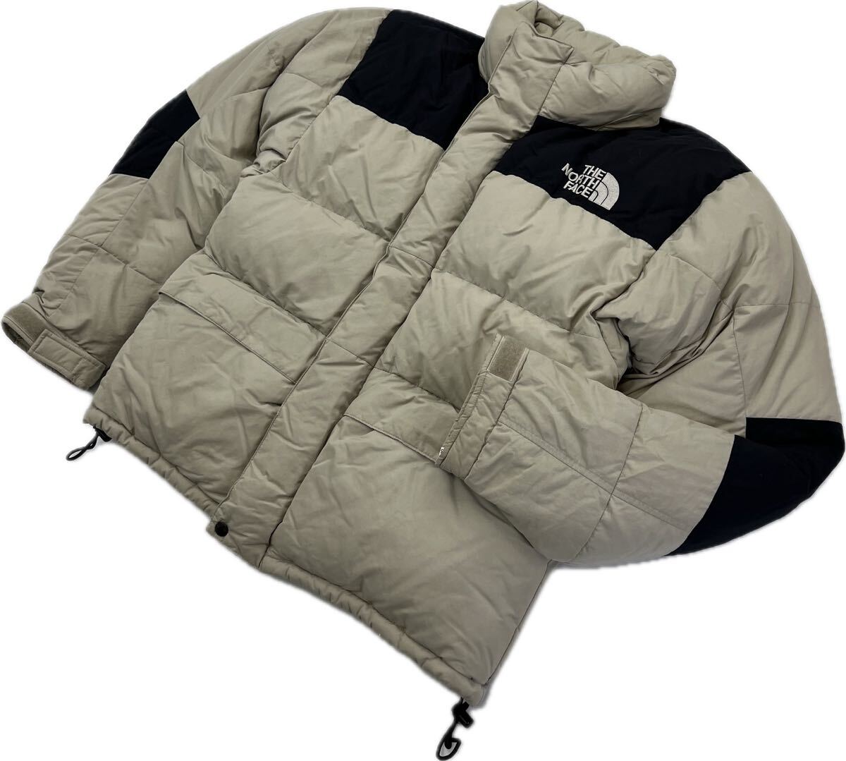 【中古】 THE NORTH FACE ☆ バフィンジャケット 肉厚◎ 落ち込む上衣 ベージュ 黒いこと S アウトドア 表どおり 一般受け 北の方人間の顔■S3173