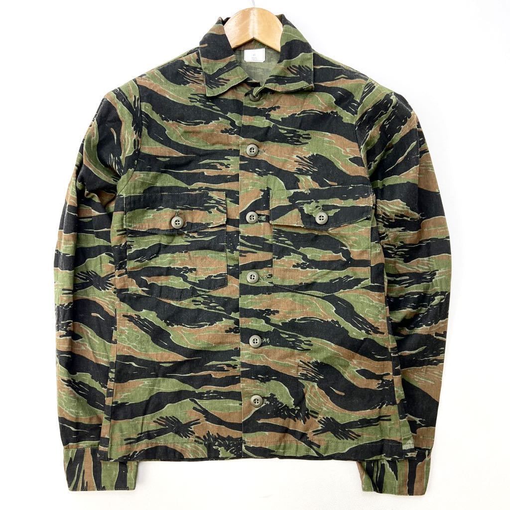 60s 70s TIGER CAMO タイガーカモ カバーオール 古着 XL 古着 60s KAMO ナム戦 タイガー ストライプ カモ 迷彩 カバーオール