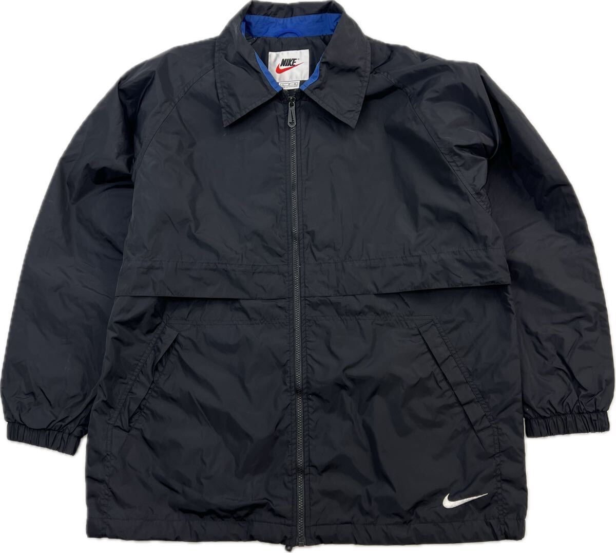 楽天市場】96年製 NIKE Logo Nylon Jacket 青黒 L 90s ナイキ ナイロン