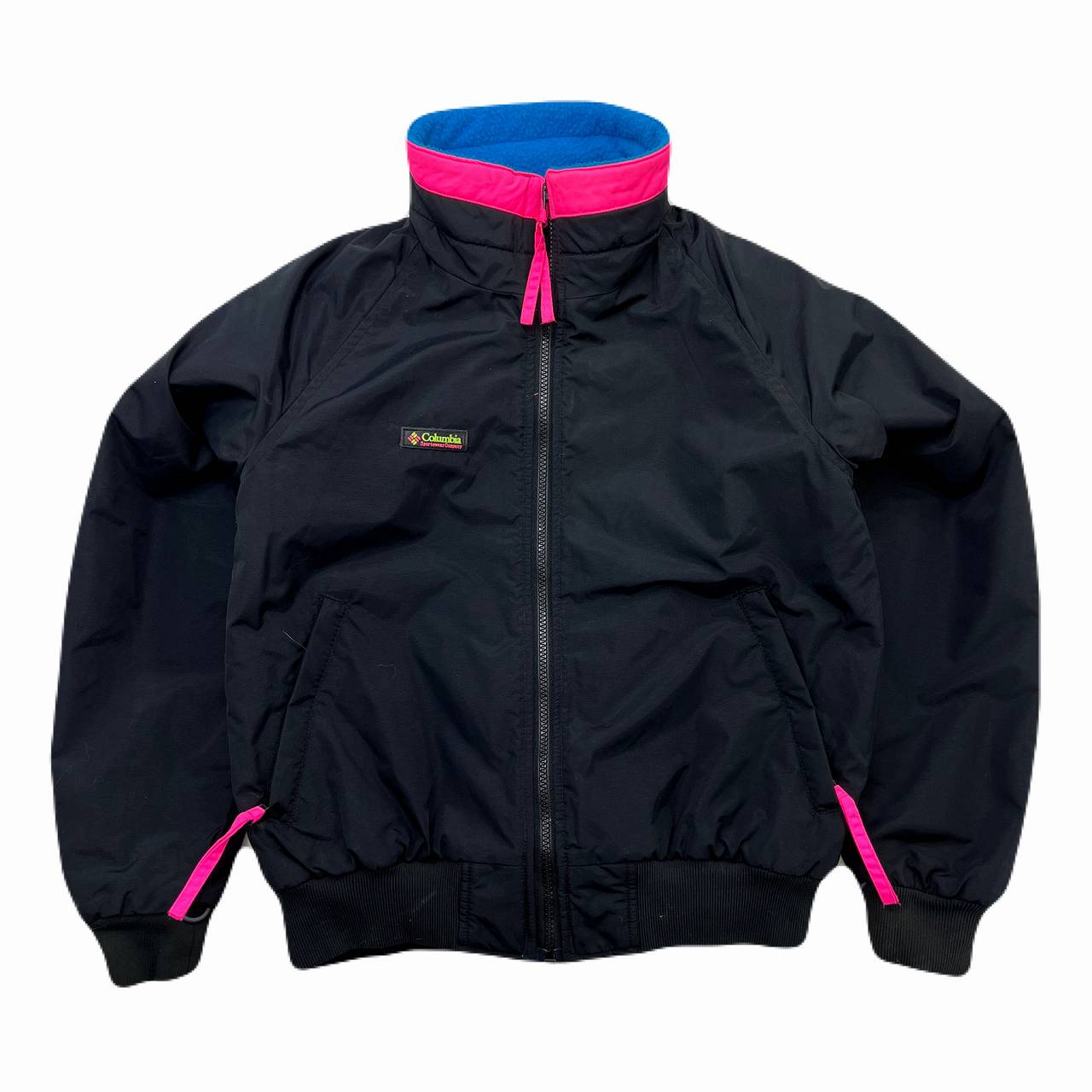 【中古】 コロンビア シェルジャケット レディース M ブラック ナイロンジャケット 裏フリース ビンテージ 90s オリジナル｜MYSTERIES店