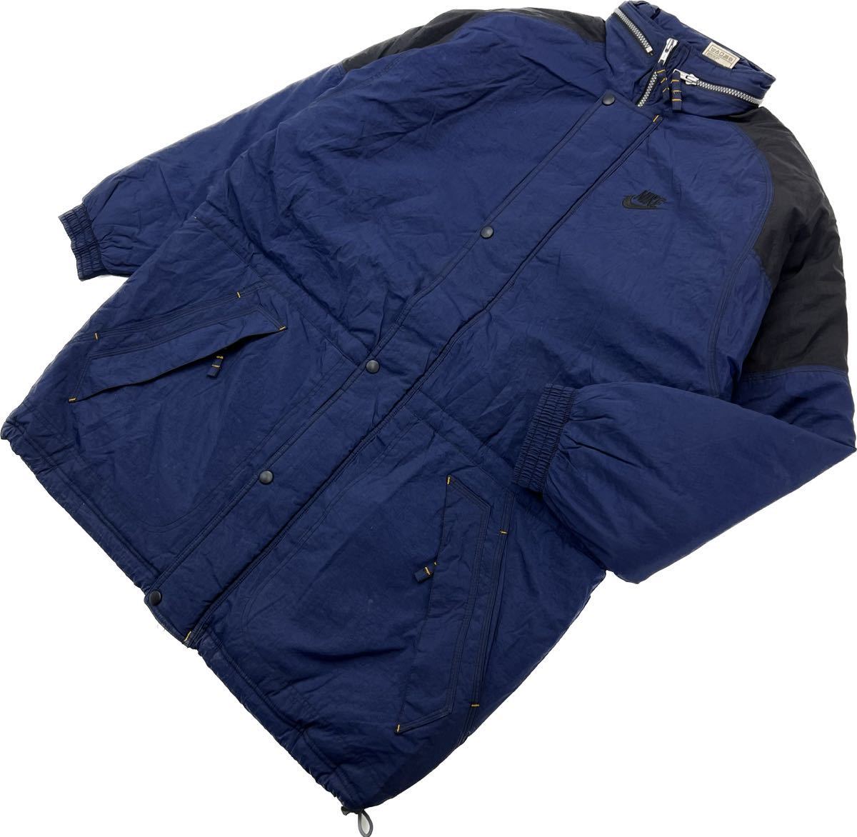 【中古】 90s ☆ NIKE ナイロンコート ナイロンジャケット ネイビー ブラック M スポーツ ストリート アメカジ 古着 ファッション ナイキ■DF222｜MYSTERIES店