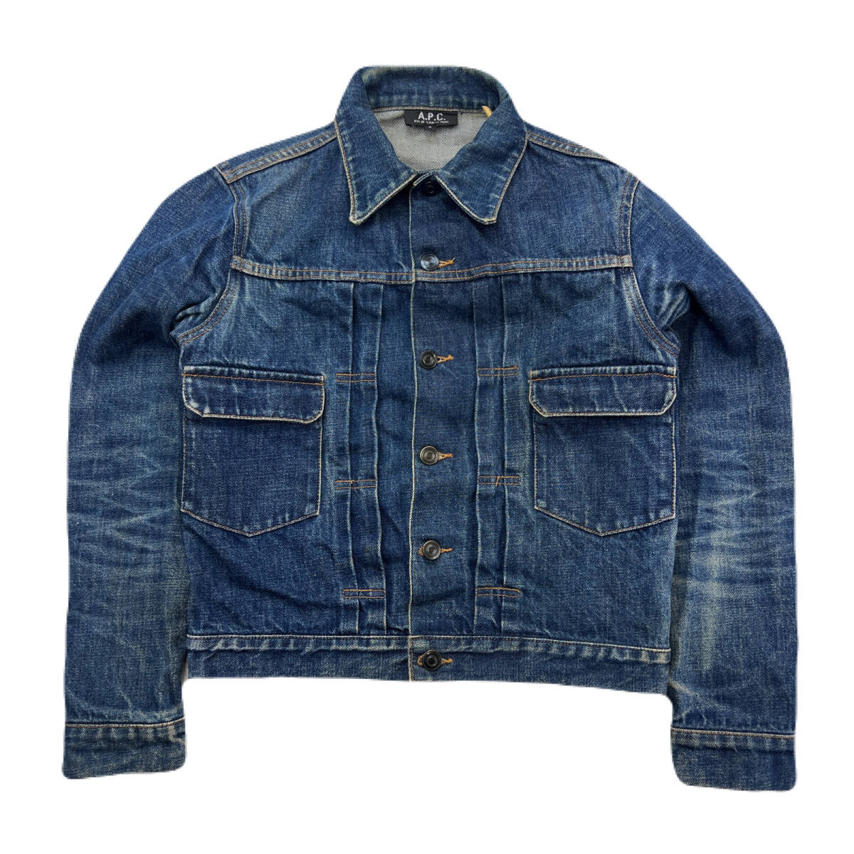 【中古】 A.P.C. デニムジャケット ジージャン Gジャン 2nd タイプ セルビッチ 赤耳 ビンテージデザイン メンズ Sサイズ ●e352|MYSTERIES店