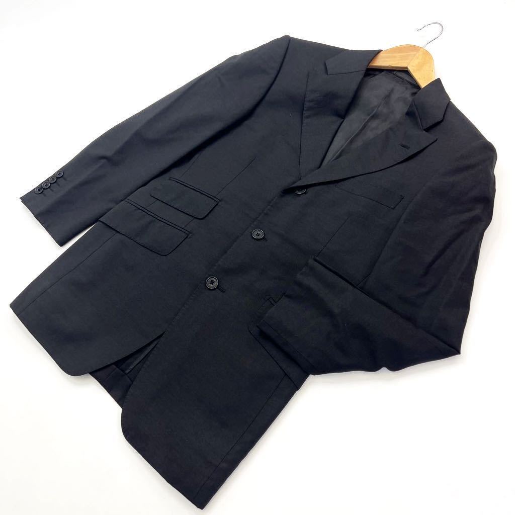 【中古】 美品 ☆ BURBERRY BLACK LABEL 上質◎ ウール 3B テーラードジャケット チャコールブラック 36R ビジネス オフィス 紳士 バーバリー■S1440｜MYSTERIES店