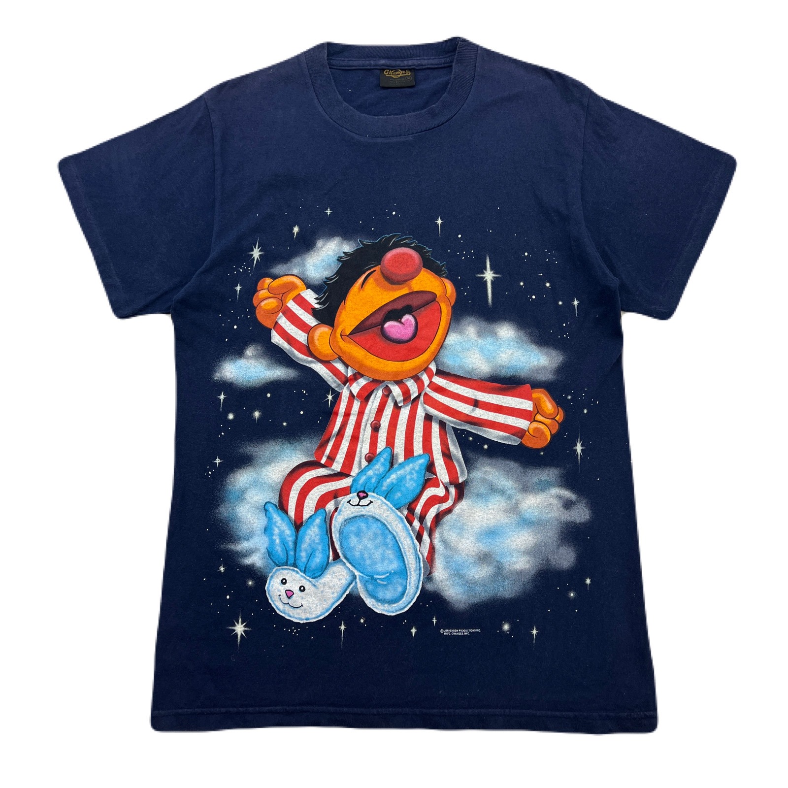 【中古】 チェンジズ changes Tシャツ 半袖 メンズ M ネイビー USA製 セサミストリート アーニー 90s ヴィンテージ シングルステッチ コットン 激レア|MYSTERIES店