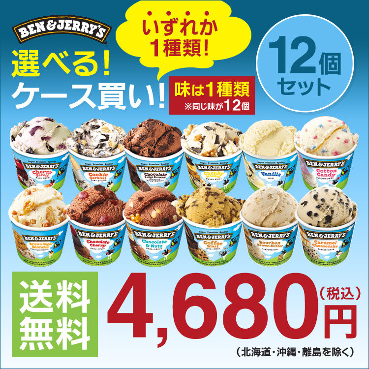 ギフト アイスクリーム  ベン＆ジェリーズ 12個　ミニカップ (120ml) 12種類の中から1種類選べる福袋 Ben＆Jerrys アイスクリーム フェアトレード