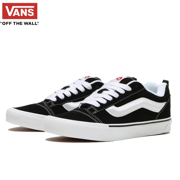 貨物輸送無料 即納 バンズ VANS US標準尺度 メンズ ニュー学校 KNU SKOOL BLACK/TRUE WHITE スニーカー シューズ 黒いこと 黒 分かりやすい 定番 VN0009QC6BT