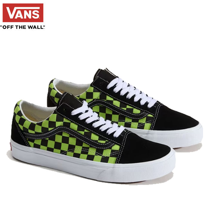 貨物輸送無料 即納 バンズ VANS US標準尺度 メンズ 年寄りの学校 緑であること チェッカー スニーカー シューズ VN0009QC6BT