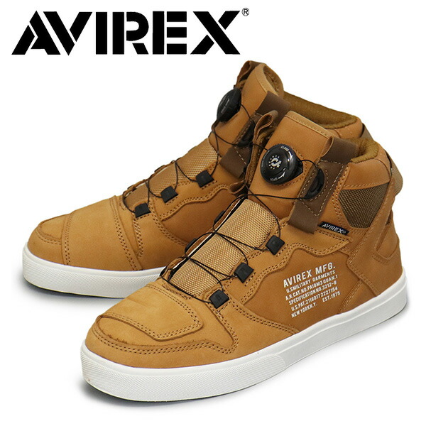 正規取扱店 AVIREX アヴィレックス AV2278 DICTATOR ディクティター バイカーシューズ GOLD NUBUCK 信用