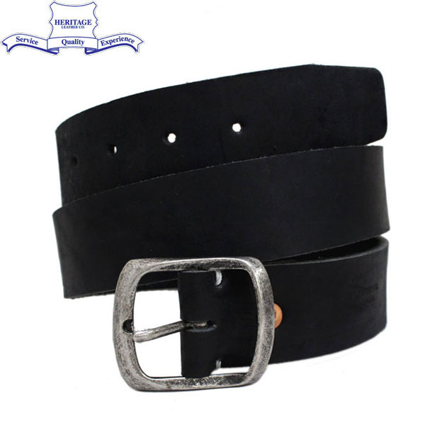 正規取扱店 HERITAGE LEATHER CO.(ヘリテージレザー) NO.7931 1.5inch Leather Belt (1.5インチ レザーベルト) Black HL045｜THREE WOOD 店