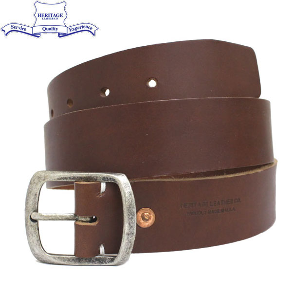 正規取扱店 HERITAGE LEATHER CO.(ヘリテージレザー) NO.7931 1.5inch Leather Belt (1.5インチ レザーベルト) Brown HL047｜THREE WOOD 店