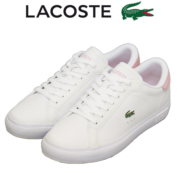 正規取扱店 LACOSTE (ラコステ) WMS 48SFA0001 POWER COURT パワーコート 224 1 SFA レディース レザースニーカー 1Y9 WHTxLT PNK LC373｜THREE WOOD 店