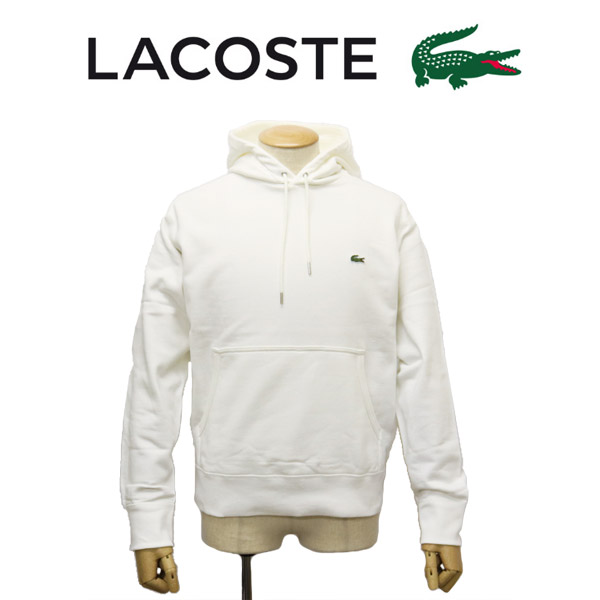 正規取扱店 LACOSTE (ラコステ) SH102EL プレミアムスウェットプレーンパーカ 001 ホワイト LC291
