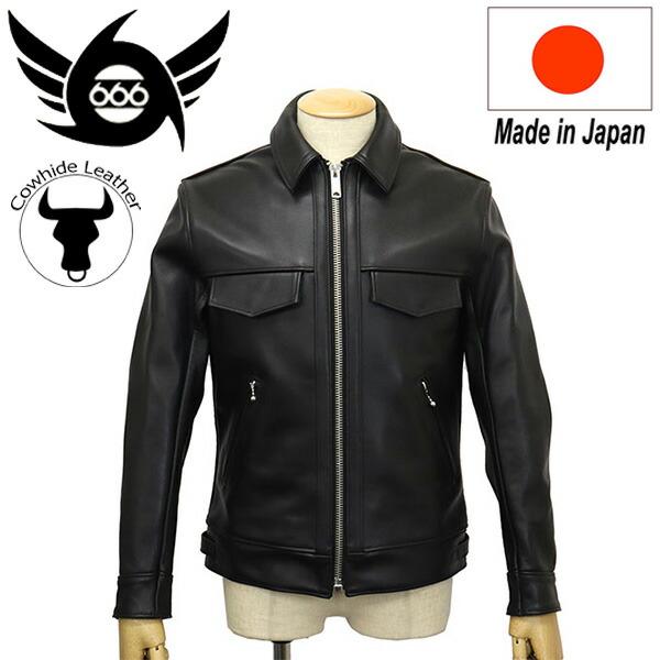 楽天市場】正規取扱店 666 LEATHER WEAR LJM-19 シープスキン レザージーンジャケット 日本製 BLACK : THREE  WOOD 楽天市場店