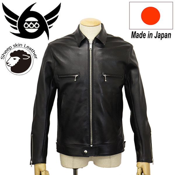 楽天市場】正規取扱店 666 LEATHER WEAR LJM-1 U.K. サイドベルト シープスキン ライダースジャケット 日本製 BLACK :  THREE WOOD 楽天市場店