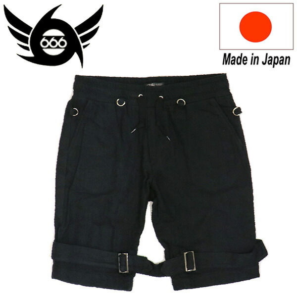 正規取扱店 666 ORIGINAL SOP0055 パイルボンデッジショーツ 日本製 ブラック