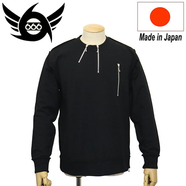 正規取扱店 666 ORIGINAL SOZ0022 インサイドアウトジップスウェット ブラック