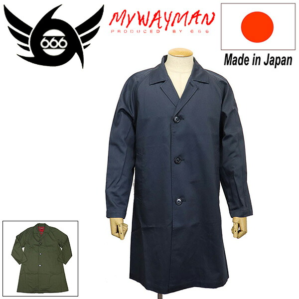 定め事取りまわし店 666 MY WAY MAN MYJ0005 マイウェイマン シングルブレイステッドレインコート