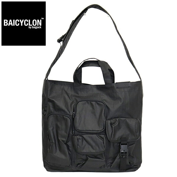 正規取扱店 BAICYCLON by bagjack (バイシクロンバイバッグジャック) BCL-68 MULTI POCKETS マルチポケット 2WAY TOTE MEDIUM トートバッグ ミディアム BLACK2 BCBJ011｜THREE WOOD 店