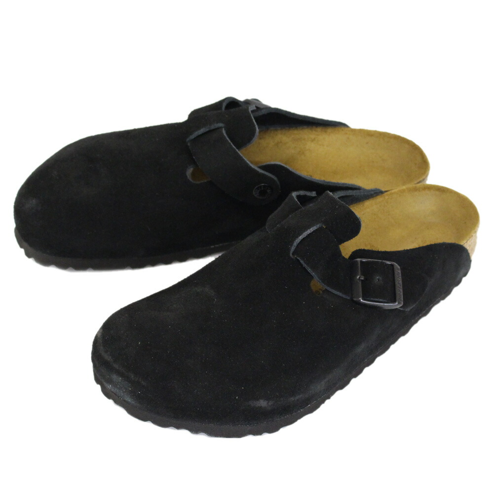 birkenstock boston suede black