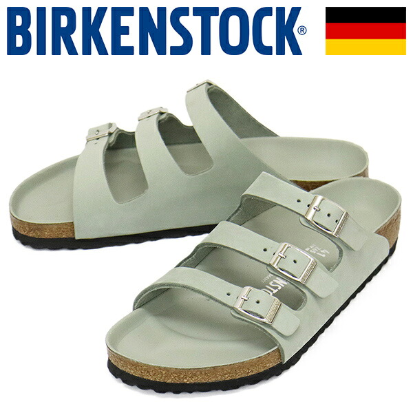 正規取扱店 BIRKENSTOCK (ビルケンシュトック) 1029349 FLORIDA HEX フロリダ ヌバックレザーサンダル PURE SAGE レギュラー幅 BI452