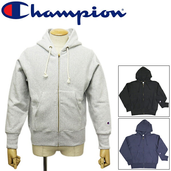 置き目取りまわし店 Champion (はやりっ児) C3-Y134  リバースウィーブ(R) ジップフーデッドスウェットシャツ 全3色 CN062 パーカー-トップス