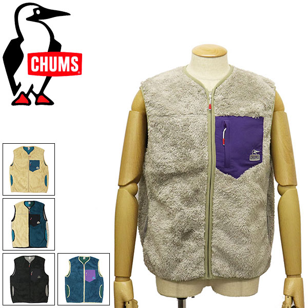 正規取扱店 CHUMS (チャムス) CH04-1358 Bonding Fleece No Collar Vest ボンディングフリースベスト CMS142 全5色|THREE WOOD 店