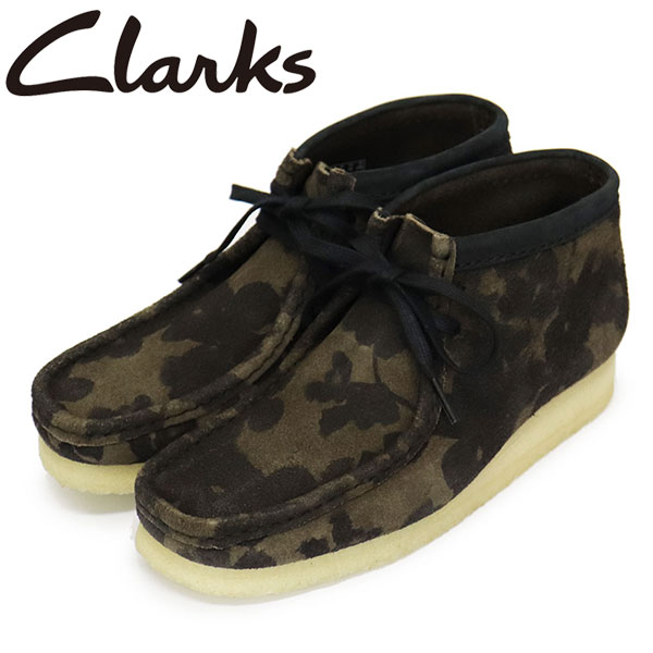 【Fashion THE SALE】 定まり取りまわし店 Clarks (クラークス) 26174023 Wallabee Boot ワラビーブーツ レディースシューズ Blk/Khaki Floral CL094