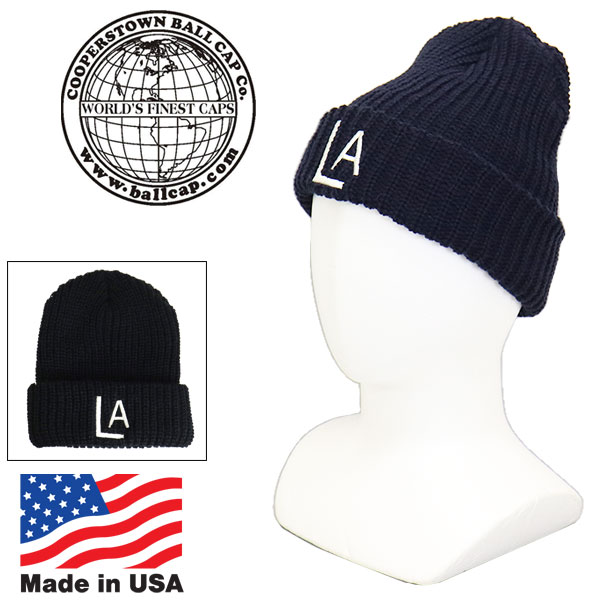 正規取扱店 Cooperstown Ball Cap (クーパーズタウンボールキャップ) LAP43 ロサンジェルス エンジェルス CUFF BEANIE チャフビーニー 刺繍ロゴ ニットキャップ アメリカ製 全2色 CPT011