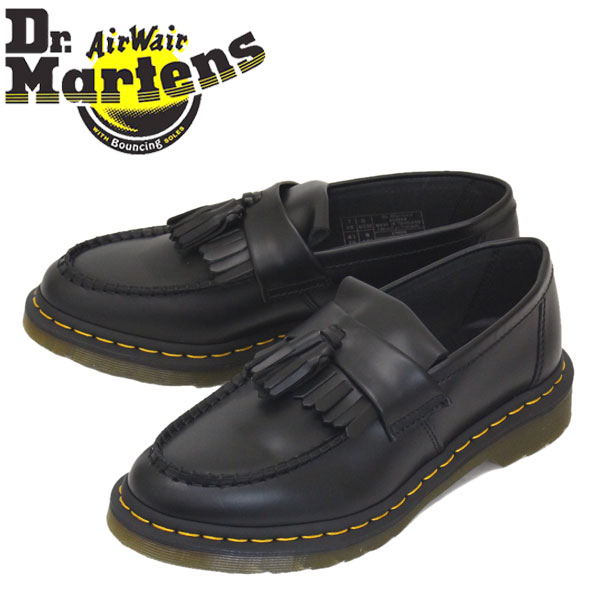 正規取扱店 Dr.Martens (ドクターマーチン) 22209001 ADRIAN YELLOW STITCH エイドリアン イエローステッチ レザー タッセルローファー BLACK|THREE WOOD 店