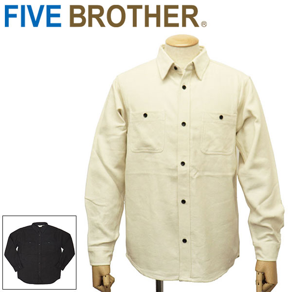 正規取扱店 FIVE BROTHER (ファイブブラザー) 152162 ヘビーフランネル プレーン ワークシャツ 全2色