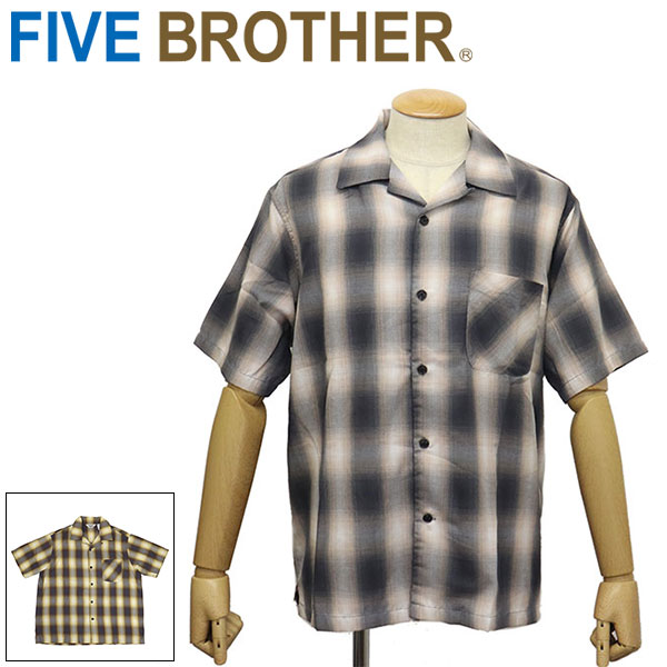 置き目取りまわし店 FIVE BROTHER (ファイブ茶飲み友だち) 152630 LIGHT OMBRE ONE-OP SHIRTS ライトオンブレワンナップシャツ 半袖