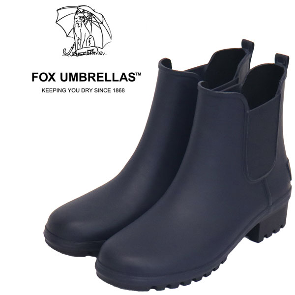 正規取扱店 FOX UMBRELLAS (フォックスアンブレラズ) 05W WOMEN'S SIDE GORE BOOTS レディース サイドゴアブーツ ラバーネイビー つやなし日本製 FU013 13,024円