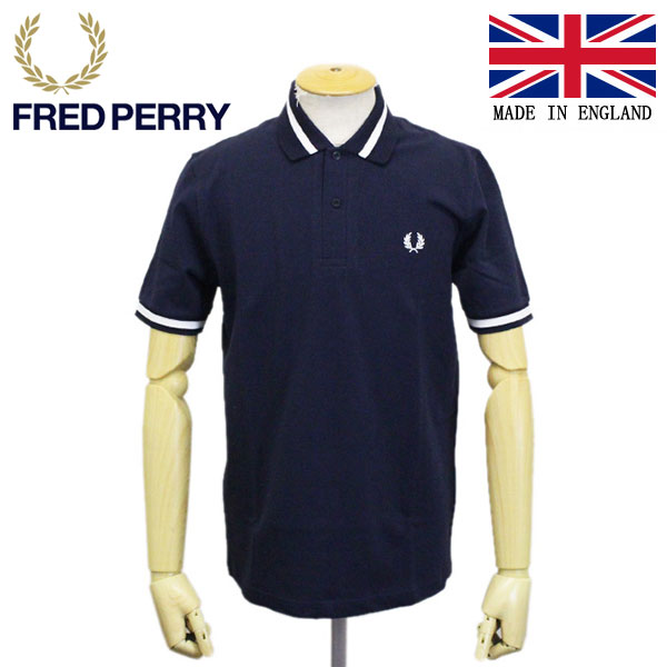定め事取りまわし店 FRED PERRY (フレッドペリー) M2 SINGLE TIPPED FRED FP SHIRT スポーツシャツ イングランド製 797NAVY/SNOW FP388