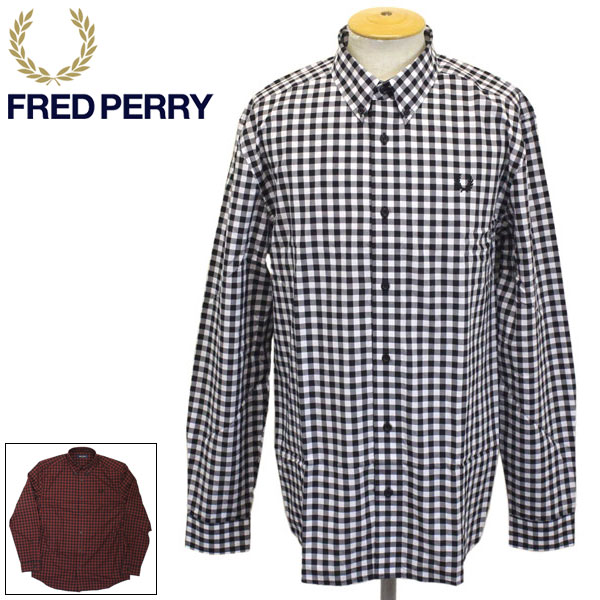 sale セール 正規取扱店 FRED PERRY (フレッドペリー) M8561 2 COLOUR GINGHAM SHIRT 2カラー ギンガムシャツ 全2色 FP375