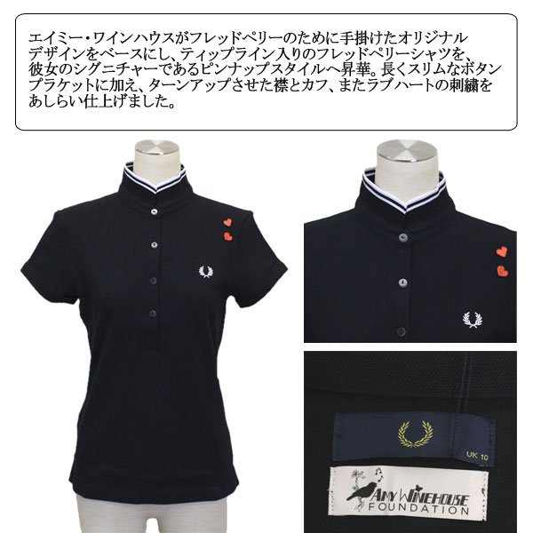 正規取扱店 Fred Perry フレッドペリー Sg8104 Amy Fred Perry Shirt エイミー ワインハウスコラボ ポロシャツ レディース 350 Black Fp441 Butlerchimneys Com