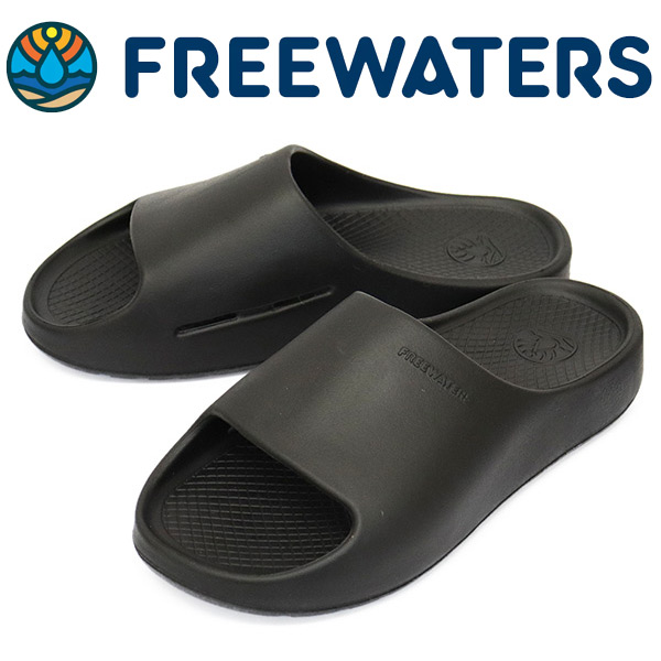 正規取扱店 FREE WATERS (フリーウォータース) UO-003 COULD9 SLIDE クラウド9 スポーツ サンダル BLACK FW012｜THREE WOOD 店