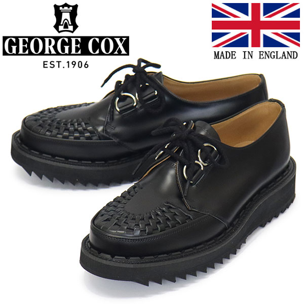 正規取扱店 GEORGE COX (ジョージコックス) SKIPTON 15497 R リップルソール レザーシューズ 090 BLACK