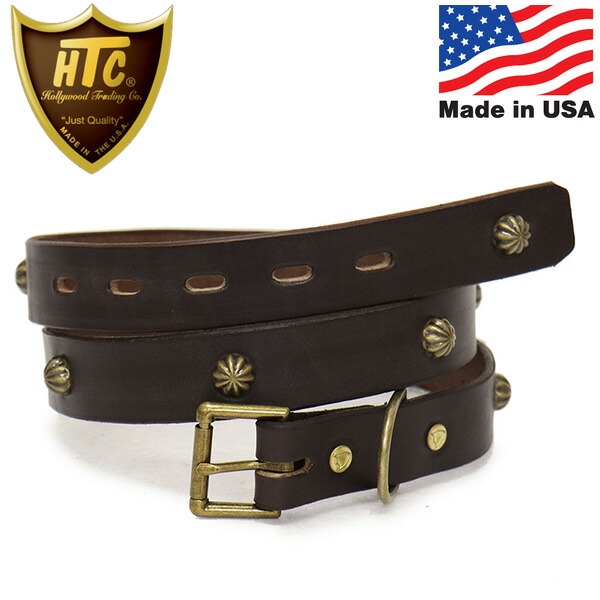 楽天市場】正規取扱店 HTC(Hollywood Trading Company) Belt #D-Style Mix Studs 1.00 1インチ  ベルト ブラックレザーxシルバースタッズxブラススタッズ : THREE WOOD 楽天市場店