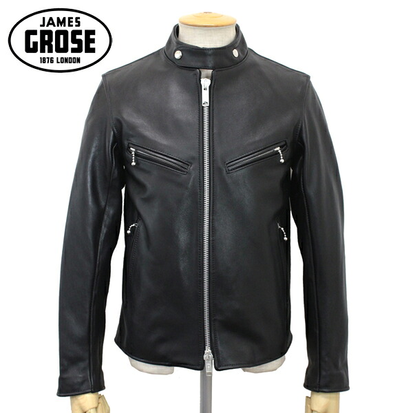 正規取扱店 JAMES GROSE (ジェームスグロース) G01-12 MEN'S CLUBMAN JACKET(メンズクラブマンジャケット) BLACK ブラック JG007|THREE WOOD 店
