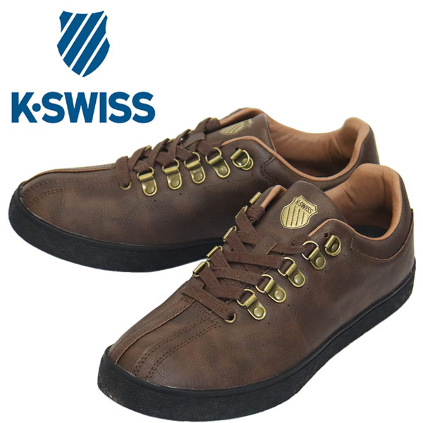 決まり取りまわし店 K-SWISS (容れものイス) 2KSM0022 シンセティックレザースニーカー Brown KS086 メンズ靴-スニーカー-靴