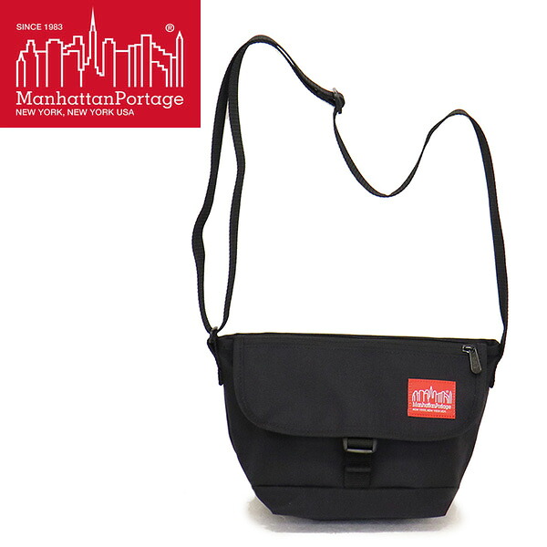 正規取扱店 ManhattanPortage (マンハッタンポーテージ) 1603FZP Nylon Messenger Bag Flap Zipper Pocket メッセンジャーバッグ BLACK MP061