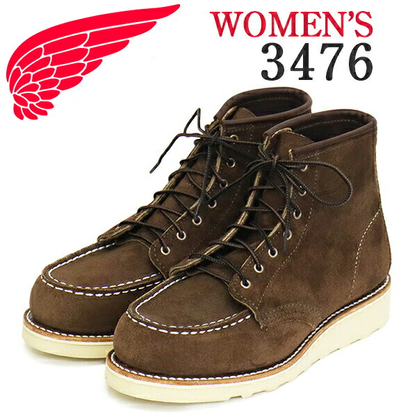 正規取扱店 REDWING (レッドウィング) 3476 6inch Classic Moc 6インチモックトゥブーツ レディース チョコレートミュールスキナー