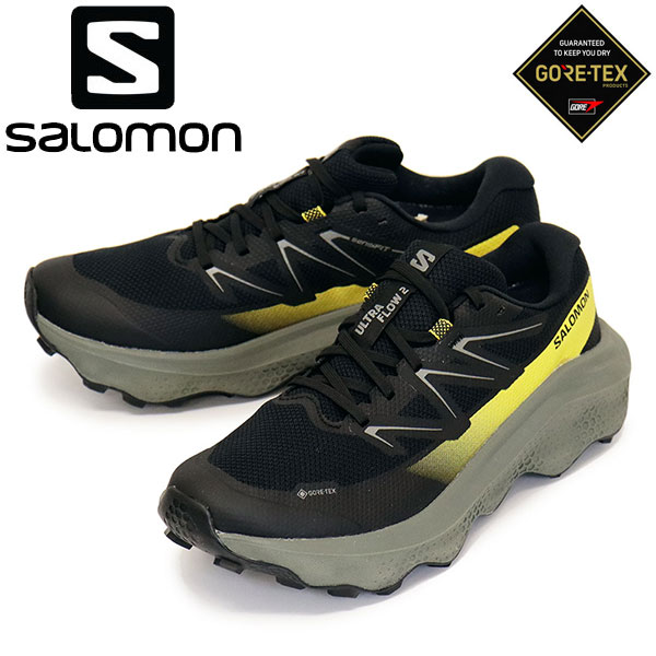 正規取扱店 Salomon (サロモン) L47883200 ULTRA FLOW 2 GORE-TEX 男性用トレイルランニングシューズ Black / Sedona Sage / Incaberry SL084|THREE WOOD 店