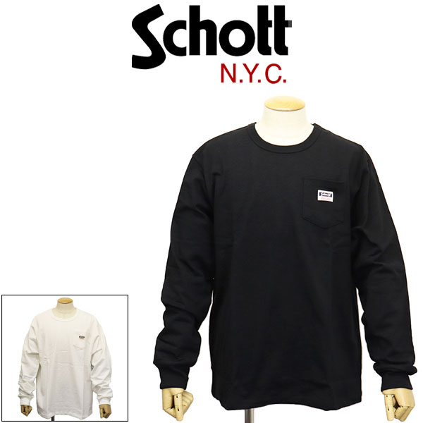 正規取扱店 Schott (ショット) 5930004 LS WORK LABEL POCKET ワークラベル ポケット ロングスリーブ Tシャツ 全2色 10,340円