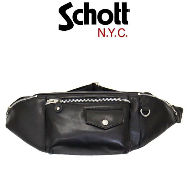 定め事取りまわし店 Schott (打つこと) 5976010 RIDERS BODY BAG ライダース レザーボディーバッグ 010BLACK