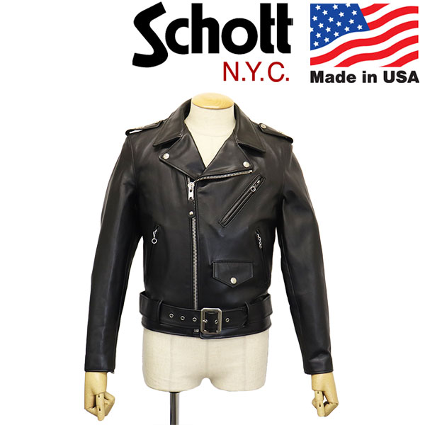 正規取扱店 Schott (ショット) 7007 3950083 613US ONESTAR RIDERS JKT ワンスター ライダースジャケット BLACK アメリカ製｜THREE WOOD 店